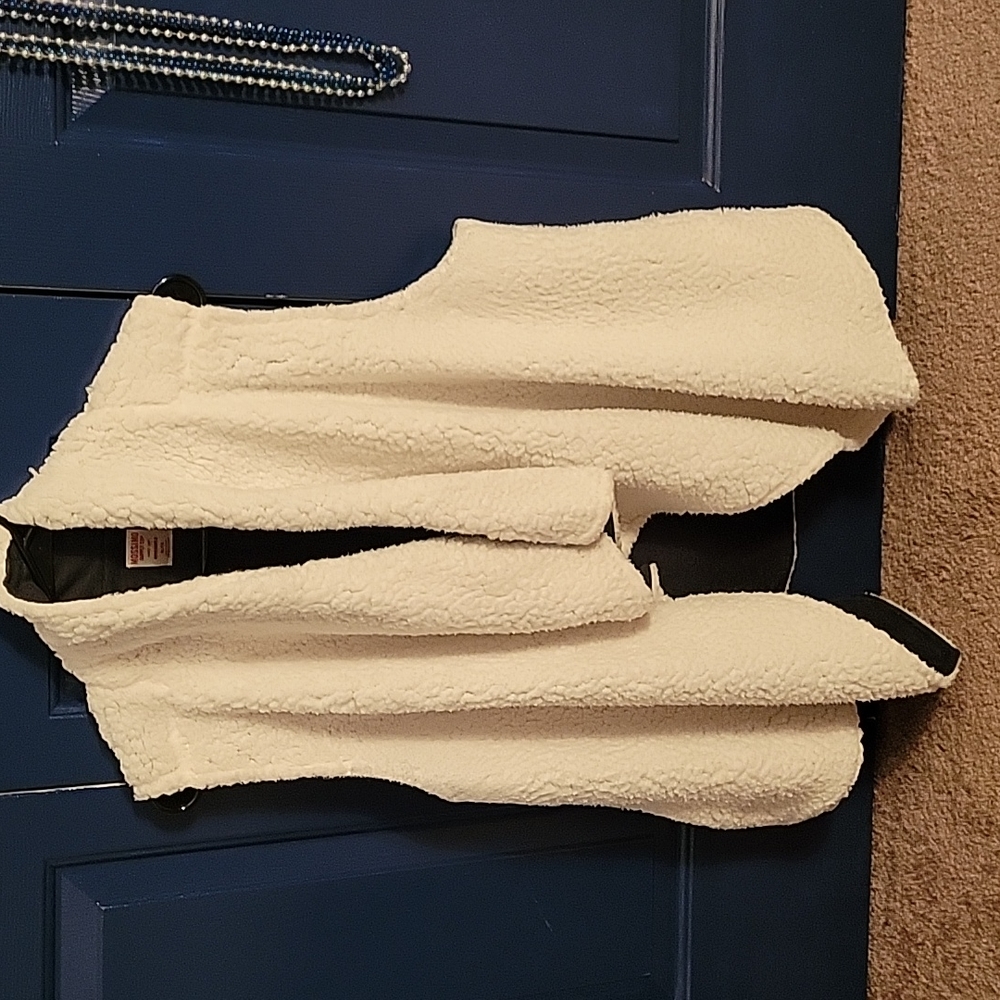 White fleece vest